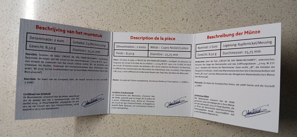 Βέλγιο. 2 Euro 2025 "Circuit de Spa Francorchamps" Proof (χωρίς τιμή ασφαλείας) #4.3