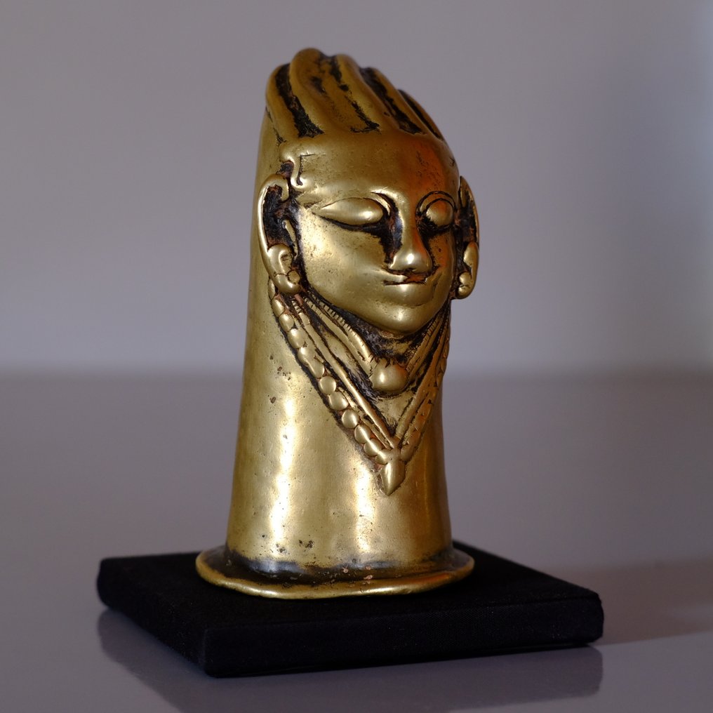 18世纪古董青铜Mukhalingam，来自印度安得拉邦的湿婆头像——安详微笑的面容 - 青銅色 - 印度 - 馬拉塔帝國 (1674-1818) #3.2