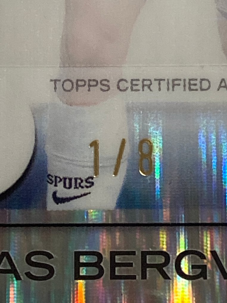 Topps Chrome Lucas Bergvall Rookie Auto 1/8 編號平行卡 - 1 Card - 八成新 (NM) #1.0