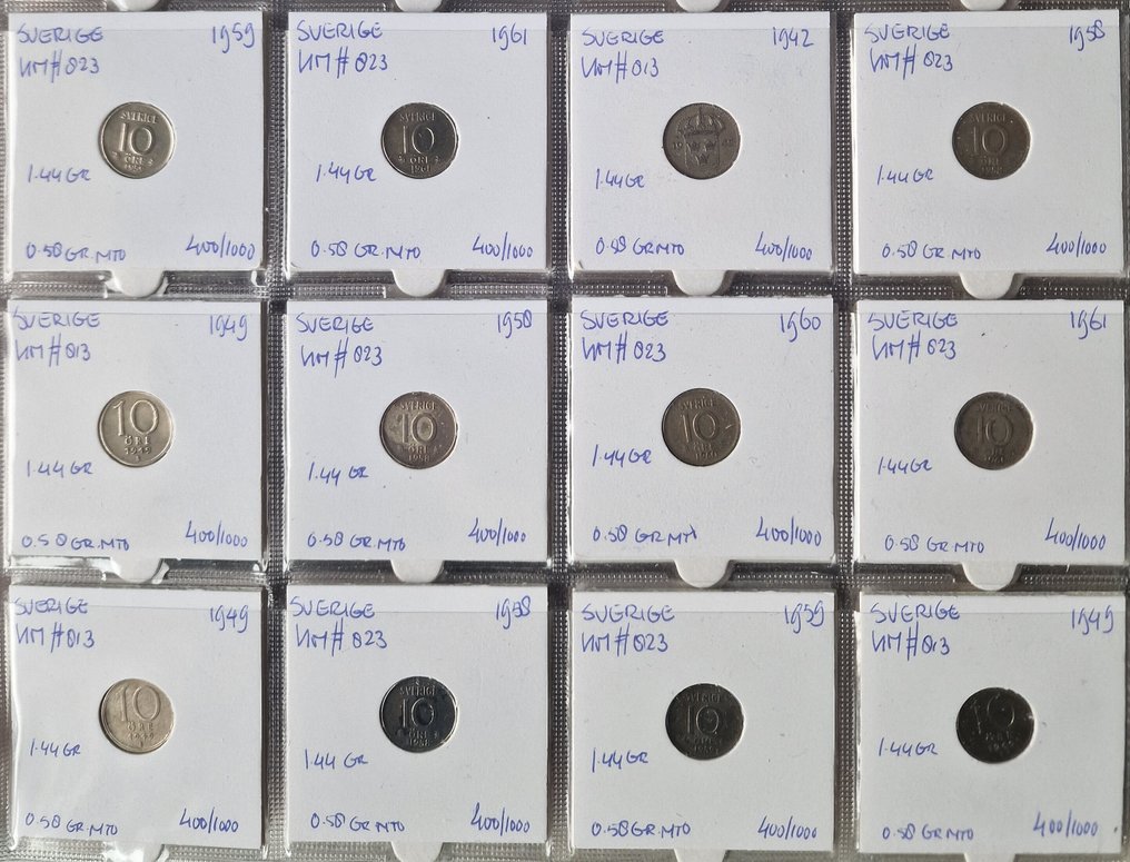 Suède. Collection of 215+ coins, various Ore and Krona denominations XX cent. #4.3