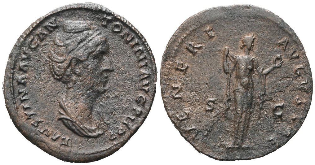Impero romano. Faustina I († 140/1 d.C.). Sestertius Rome - VENERI AVGVSTAE #1.0