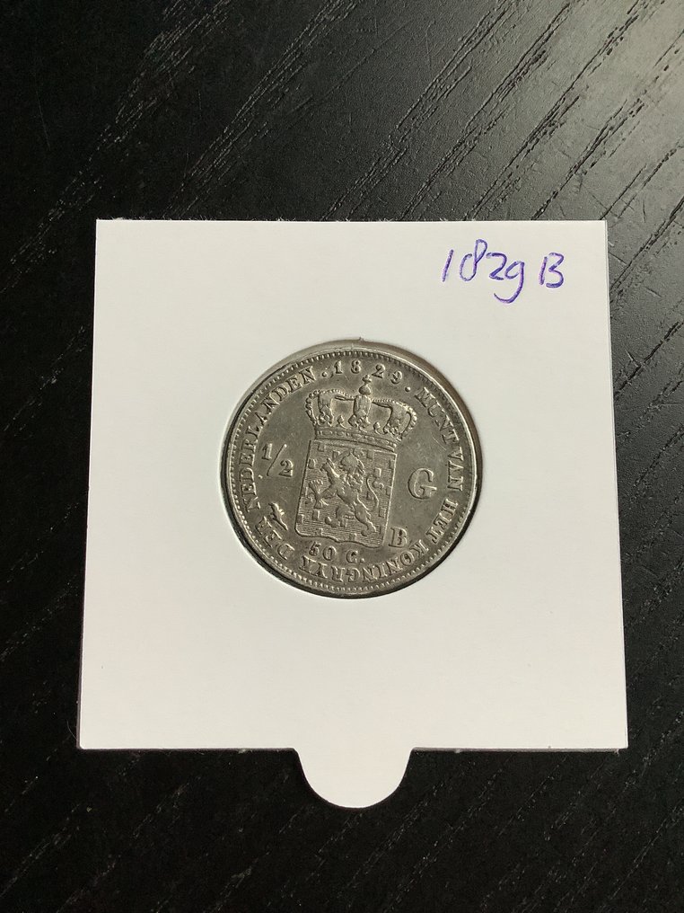 Holandia. Willem I. 1/2 Gulden 1829-B  (Bez ceny minimalnej
) #4.3