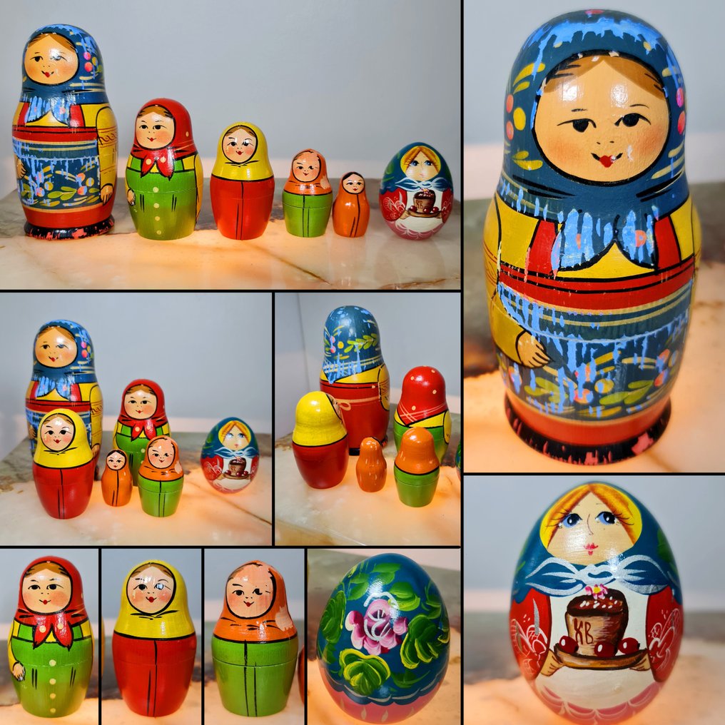 Artisanal - Παιχνίδι Ornement décoratif (6) - Poupées faites main - la plus grande mesure 15 cm - 1950-1960 - Ρωσία #1.0