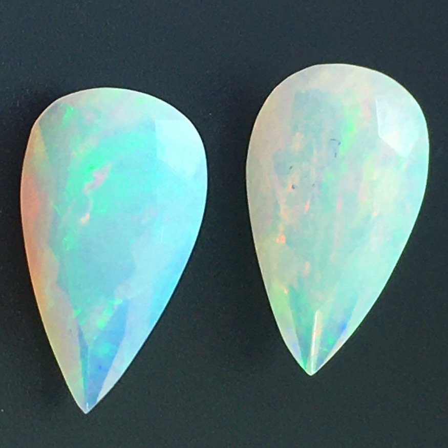 Senza prezzo di riserva - 2 pcs  Bianco Opale  - 4.36 ct - Antwerp Laboratory for Gemstone Testing (ALGT) - NATURAL OPAL #1.0