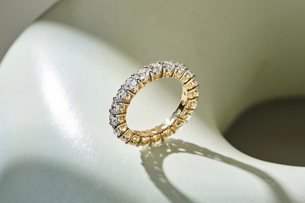 Sormus - 14 kt. Keltakulta - 2.93ct. tw. Timantti (Laboratoriossa kasvatettu) #1.0