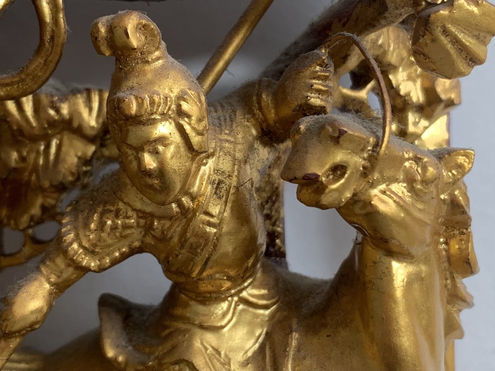 Kinesisk figurrelief, træ, udskåret - 20. århundrede #3.2