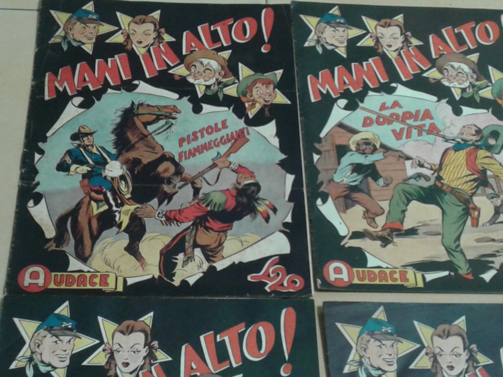 Mani in Alto nn. 3-5-6-7 - Audace (cover di Galep) - 4 Comic - 1949 #1.0