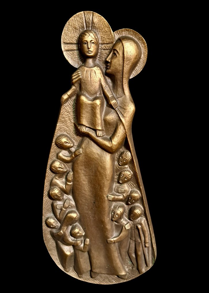 Πλακέτα - Μαντόνα της ευσπλαχνίας - 28 εκ. - Μπρούντζος #1.0