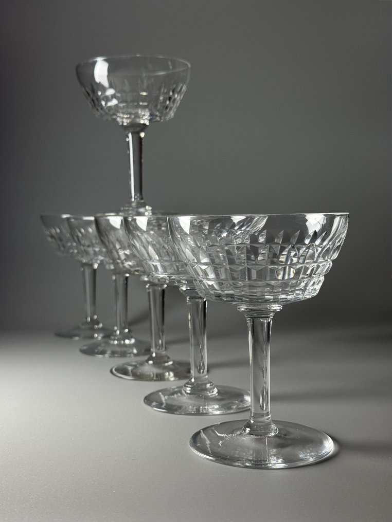 Val Saint Lambert - Ποτήρι σαμπάνιας (6) - Υπηρεσία MERY - Κρύσταλλο - Αρτ Ντεκό #4.3