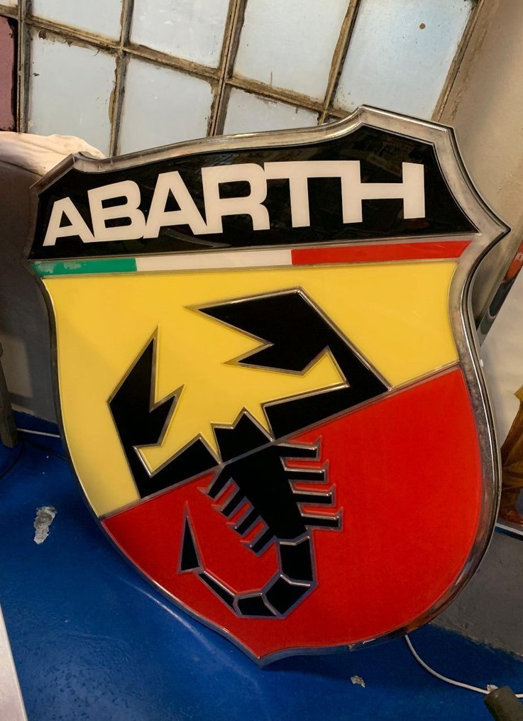 Abarth - Escudo original da Abarth com escorpião. - Sinal luminoso - Plástico, Metal, Vidro #2.1