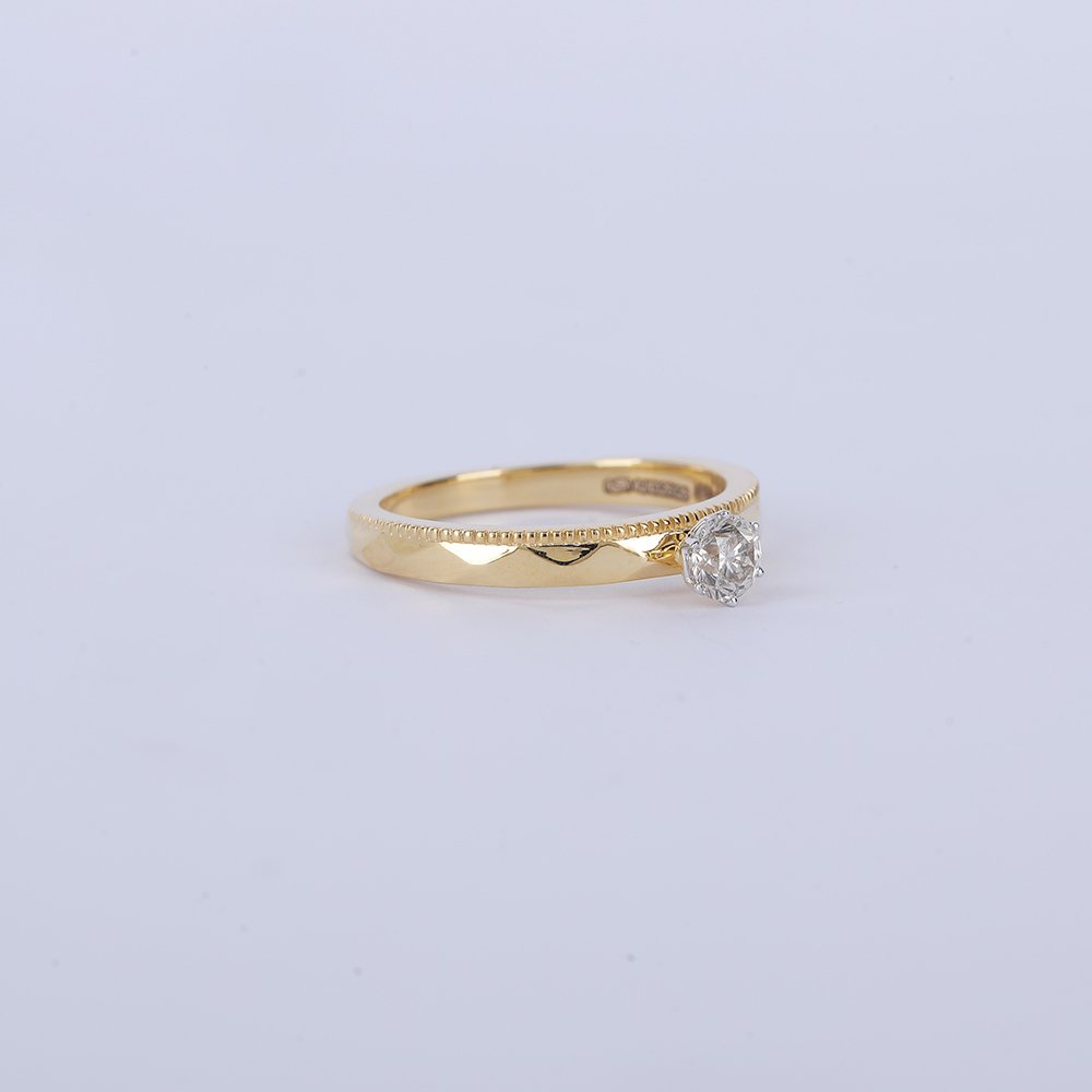 χωρίς τιμή ασφαλείας - Δαχτυλίδι - 14 καράτια Κίτρινο χρυσό -  0.37ct. tw. Διαμάντι (Φυσικό) - Δαχτυλίδι με μονόπετρο διαμαντιού #1.0