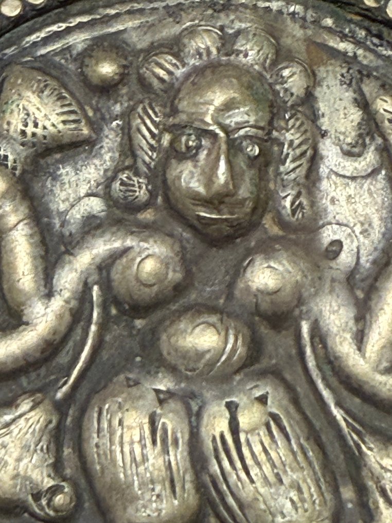 2 amuleti vintage indiani, amuleto della dea Kali, pendente della dea Kali - Argento - India - metà del XX secolo #2.1