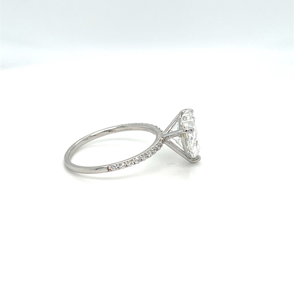 Ring - 14 karat Hvitt gull - 3.23ct. tw. Diamant (Lab-dyrket) - Diamant #4.3