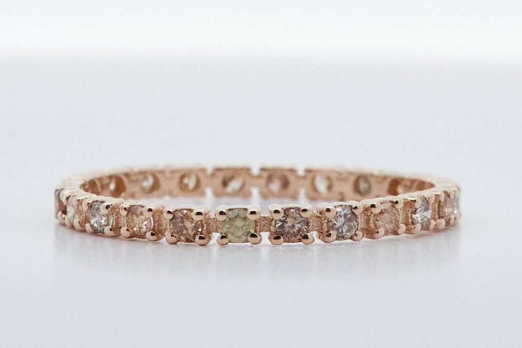 χωρίς τιμή ασφαλείας - Δαχτυλίδι - 14 καράτια Κίτρινο χρυσό -  0.36ct. tw. Διαμάντι (Φυσικού χρώματος) #2.1