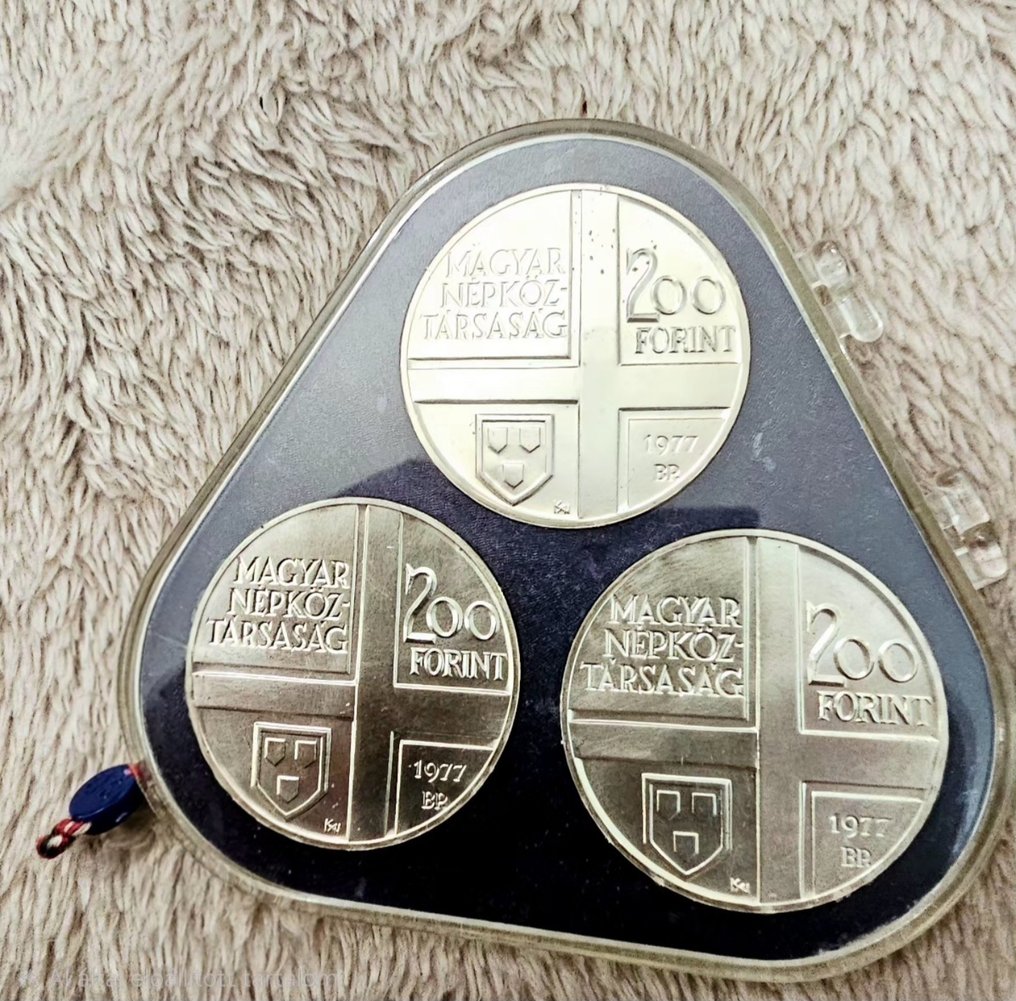 Hungría. Official set 200 Forint 3x 1977 / Tivadar Csontváry Kosztka, Ádám Mányoki, József Rippl-Rónai #1.0