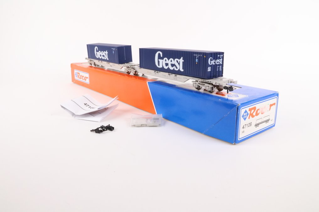 Roco H0 - 47106 - Model train freight carriage (1) - Double container wagon 'Geest' - NS #1.0