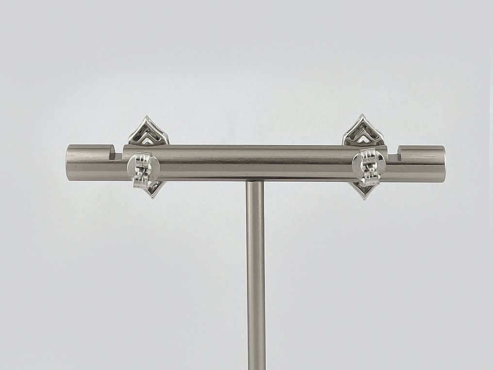 Øredobber - 14 karat Hvitt gull -  2.02ct. tw. Diamant (Lab-dyrket) #2.1