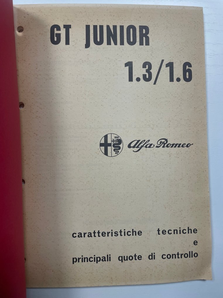 GT JUNIOR 1.3/1.6 Caratteristiche tecniche e principali quote di controllo - 1973 #1.0