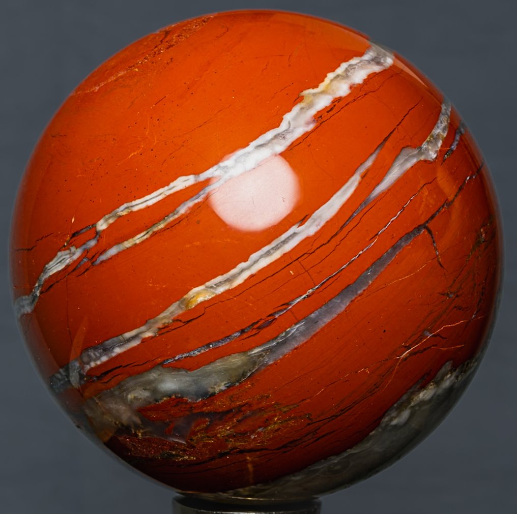 Red Jaspis Sferă de calitate Red Jasper - Înălțime: 10.44 cm - Lățime: 10.14 cm- 1545 g #1.0
