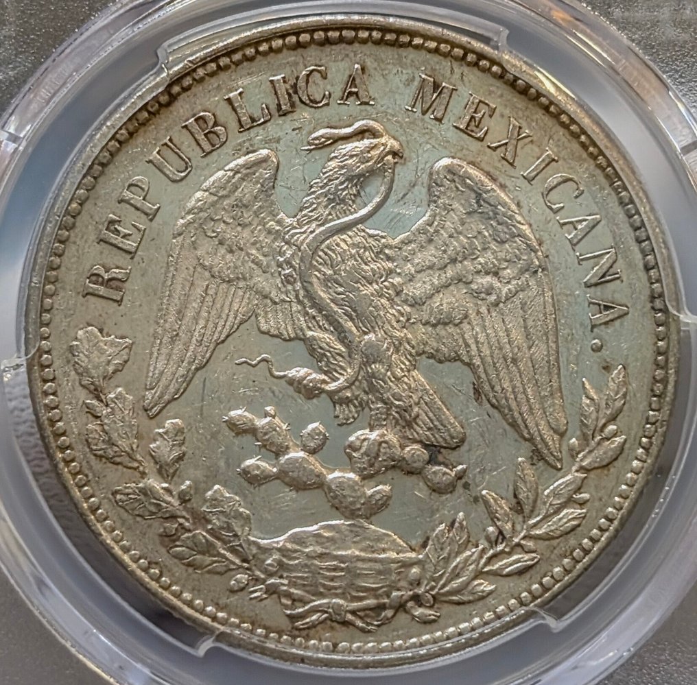 Mexico. Republic. 1 Peso 1901 Culiacán JQ Cleaned UNC Detail  (Ingen reservasjonspris) #1.0