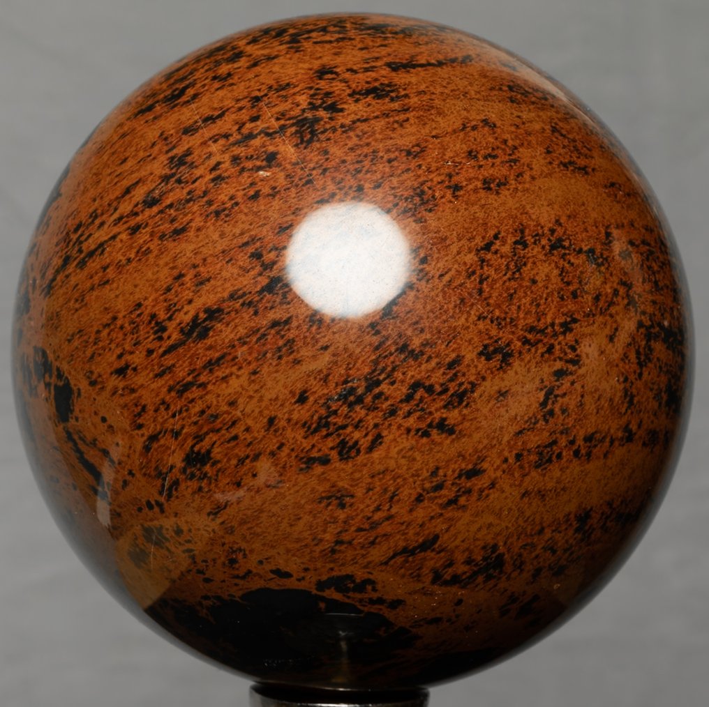 Fine Mahogany Obsidian Sphere Sphere - Height: 11.84 cm - Width: 11.84 cm- 2016 g #1.0