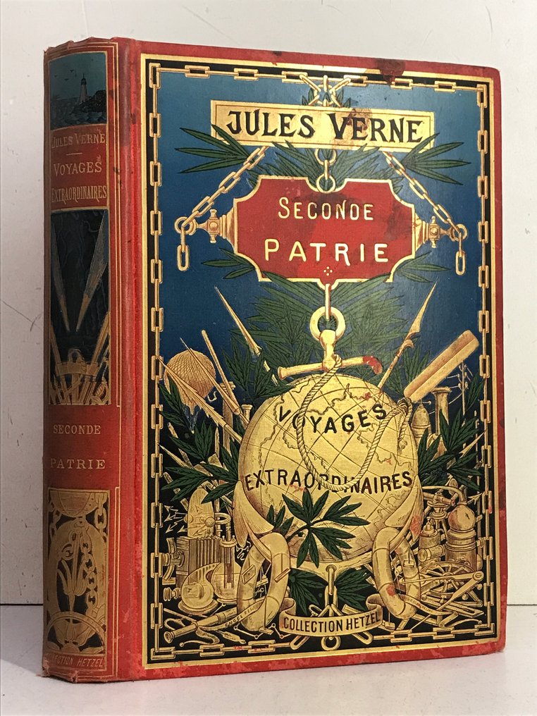 Jules Verne / G. Roux - Seconde Patrie [ Cartonnage au globe doré ] - 1900 #1.0