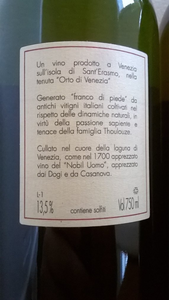 2008, 2010 & 2011 Orto di Venezia - Veneto - 3 Bottles (0.75L) #2.1