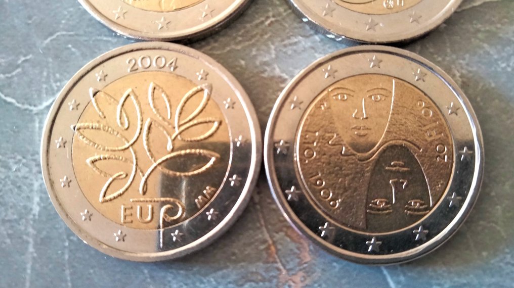 Finland. 2 Euro 2004/2019 (incl. 2 euro "Enlargement of the EU") (4 pièces)  (No reserve price) #2.1
