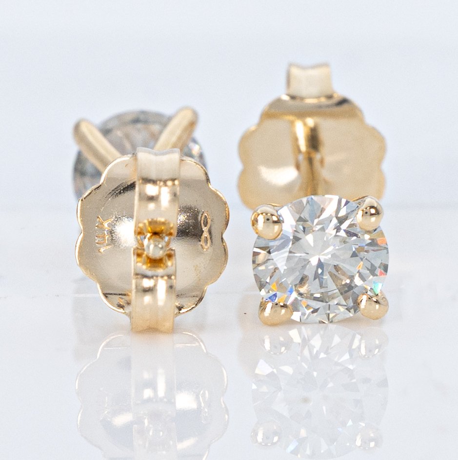 沒有保留價 - 耳環 - 14 克拉 黃金 -  0.80ct. tw. 鉆石 (天然彩色) - GWLab #3.2