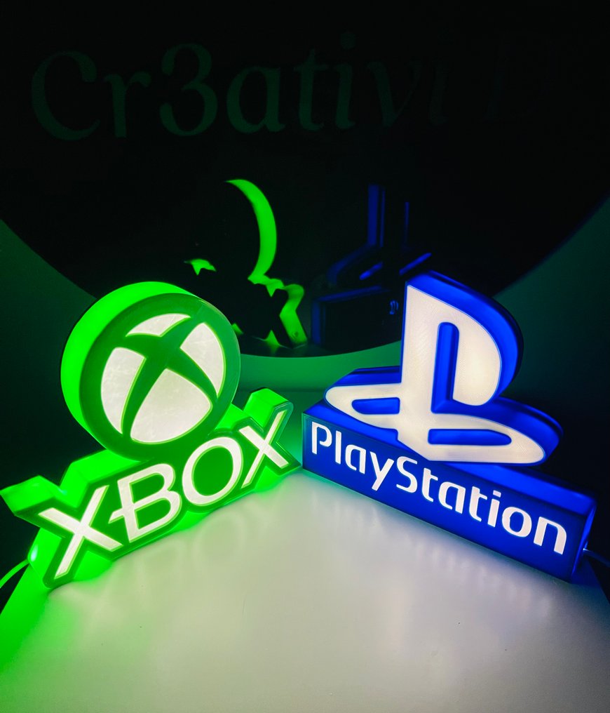 一套两件定制照明灯箱——复古游戏机图标——意大利制造 - Cr3ativid - 灯箱 (2) - 塑料 #1.0