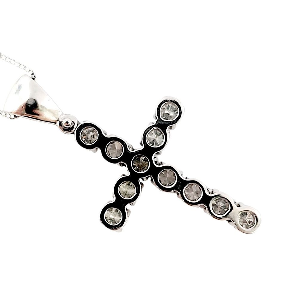 吊坠项链 - 18K包金 白金 -  1.43ct. tw. 钻石 (天然)  - 意大利制造 #3.2