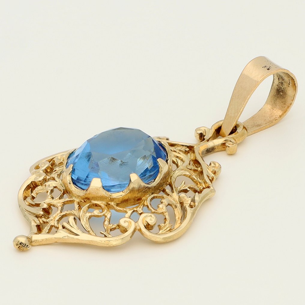 Pendentif - 18 carats Or jaune - Zirconia #2.1