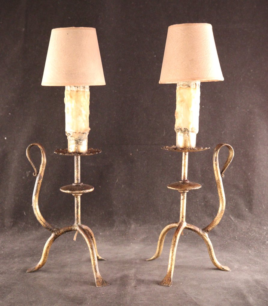 Paar antieke - Επιτραπέζιο φωτιστικό (2) - Μέταλλο #1.0