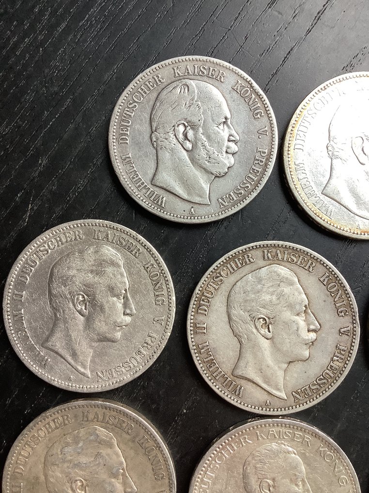德国， 帝国 5 Mark 8x 1874/1914 Prussia  (没有保留价) #1.0