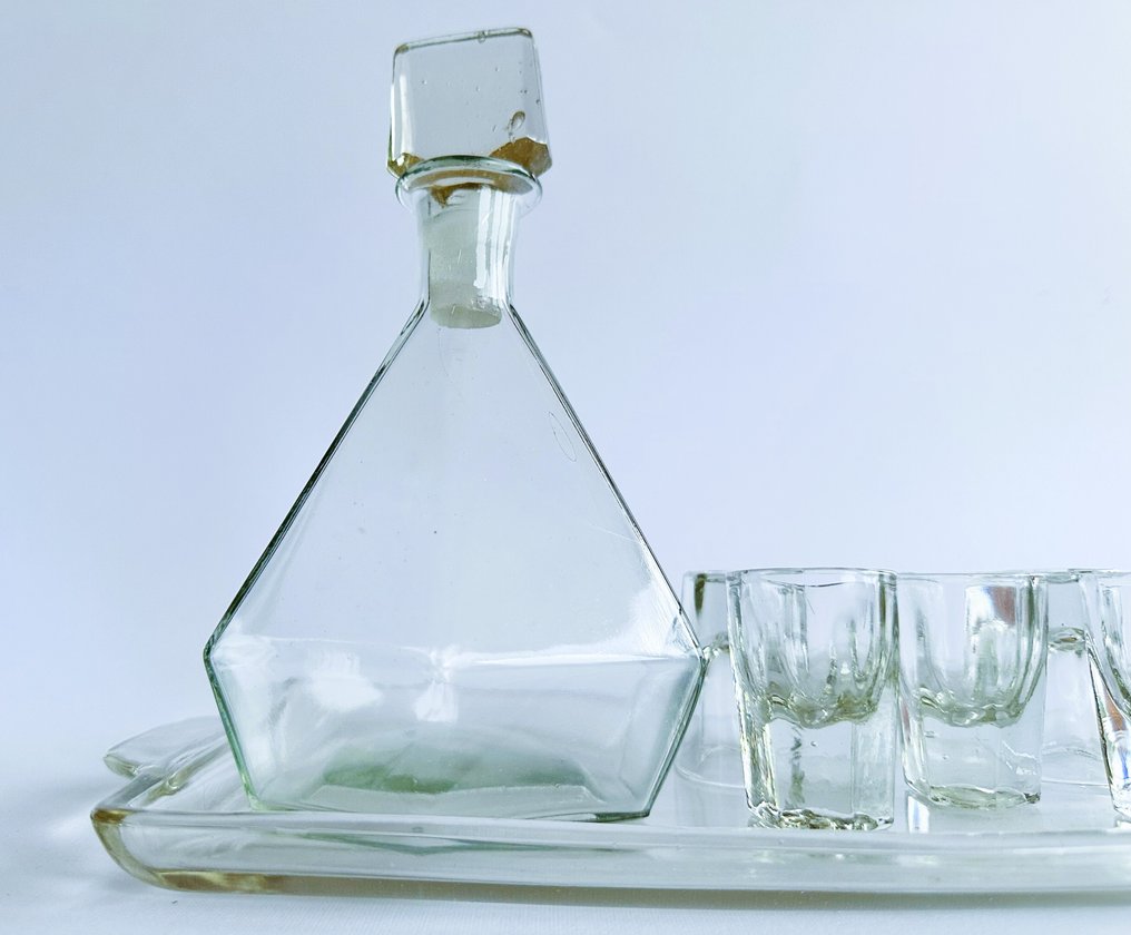 醒酒器 (7) - 装饰艺术风格的捷克玻璃酒瓶套装（约1930–1940年） - 玻璃 #3.2