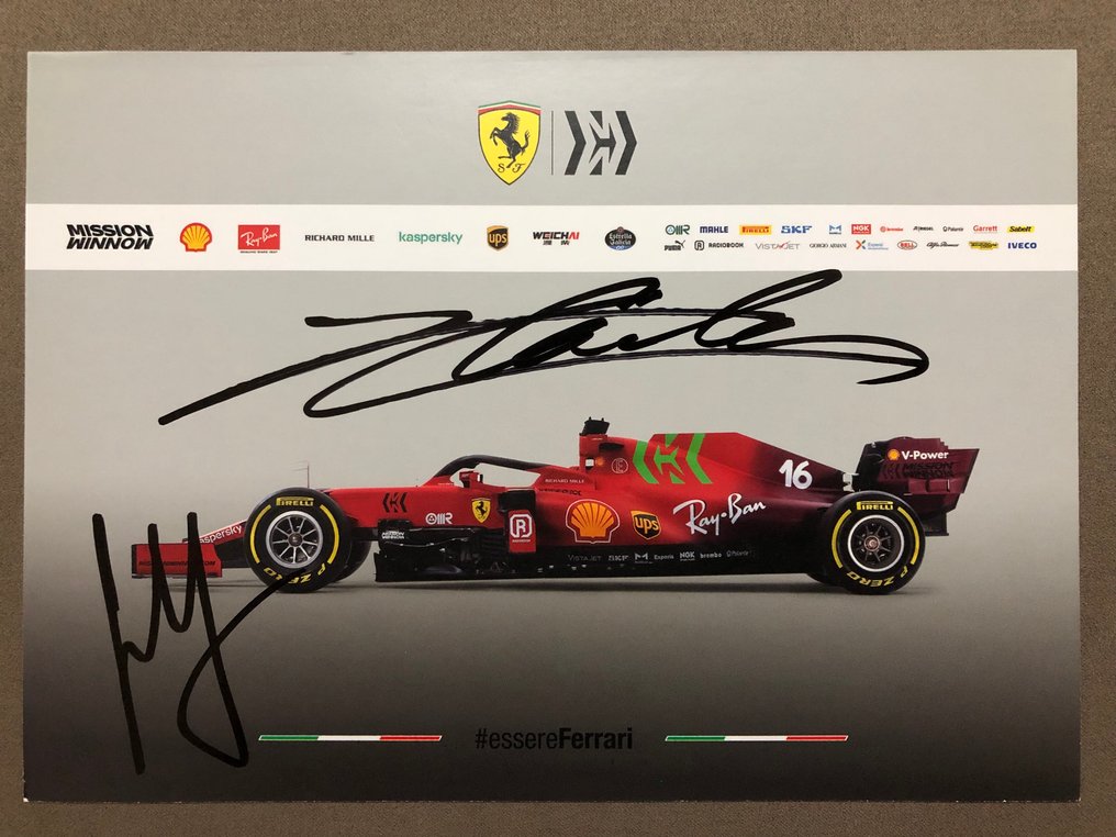 Ferrari - Formula Uno - Charles Leclerc and Carlos Sainz Jr - 2021 - Cartolina SF21 #1.0