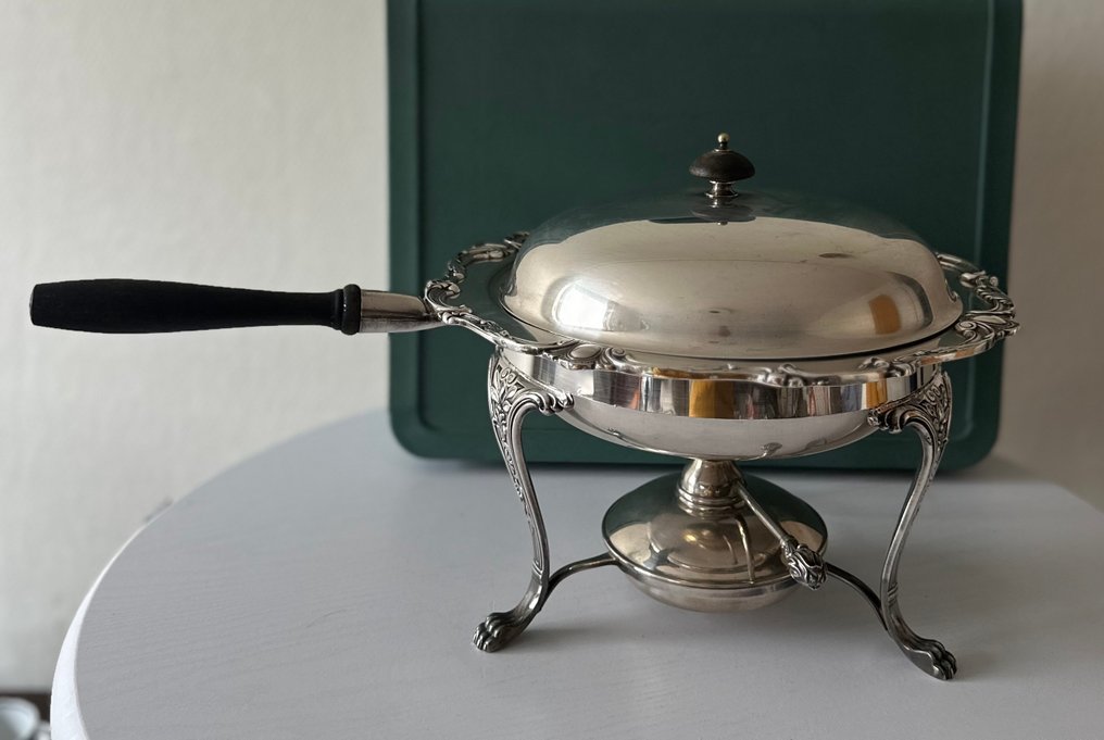 Wilcox international silver company - Πιάτο - Επάργυρο, Μέταλλο, Ξύλο - Όμορφο πιάτο ζέστασης #1.0