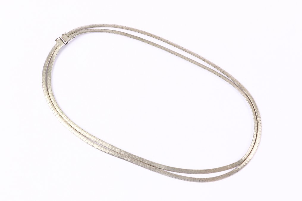 Senza prezzo di riserva - Collana Argento - 2-filamenti opachi vintage #3.2