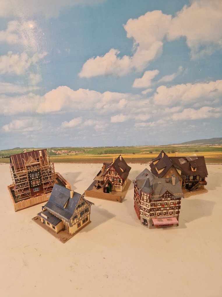 Vollmer N - Model train buildings (5) - Half-timbered houses #1.0