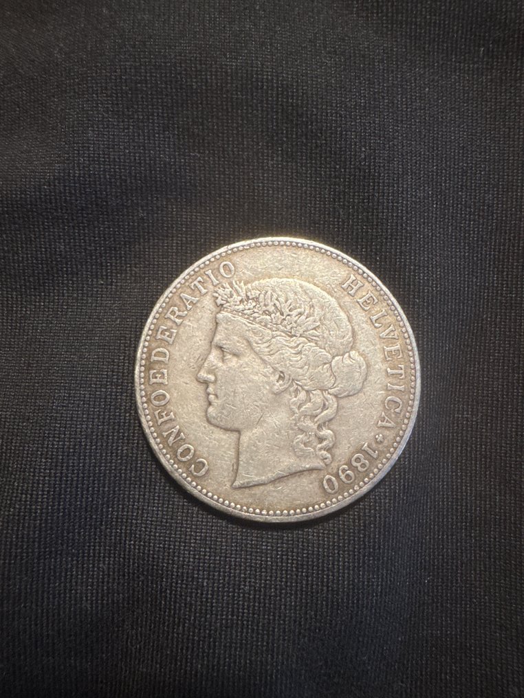 Zwitserland, Bern 5 Francs 1890 / Head of Helvetia  (Zonder minimumprijs) #1.0