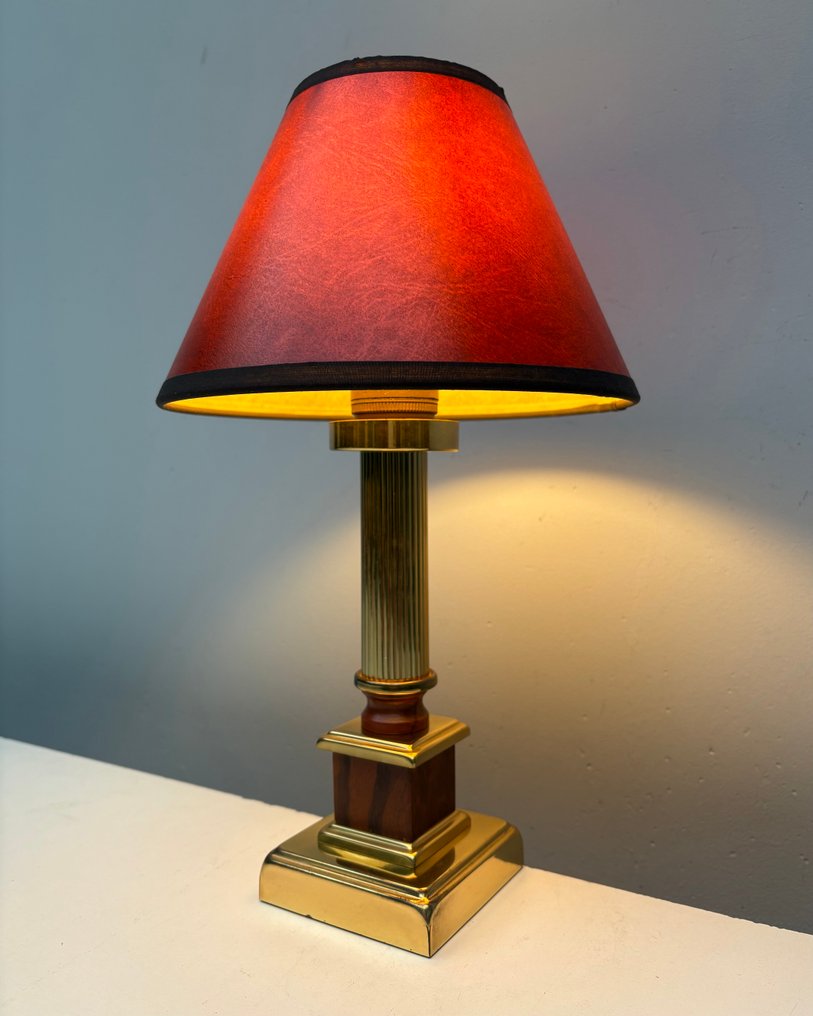 Tischlampe - Messing, Holz #1.0