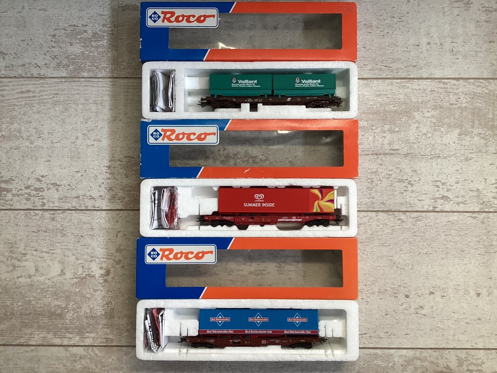 Roco H0 - 1 x 46577, 1 x 47633, 1 x 47026 - Modelltog godsvogn (3) - DB, ÖBB #1.0