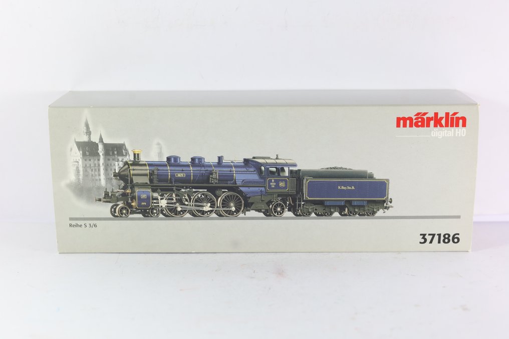 Märklin H0 - 37186 - Locomotora de vapor con ténder (1) - S 3/6 - DB #1.0
