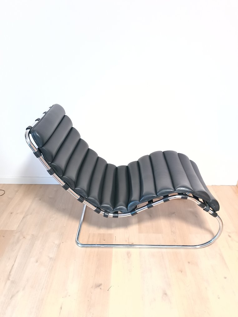 Knoll - Ludwig Mies van der Rohe - Chaise longue - MR241 - Pelle, Acciaio inossidabile #1.0