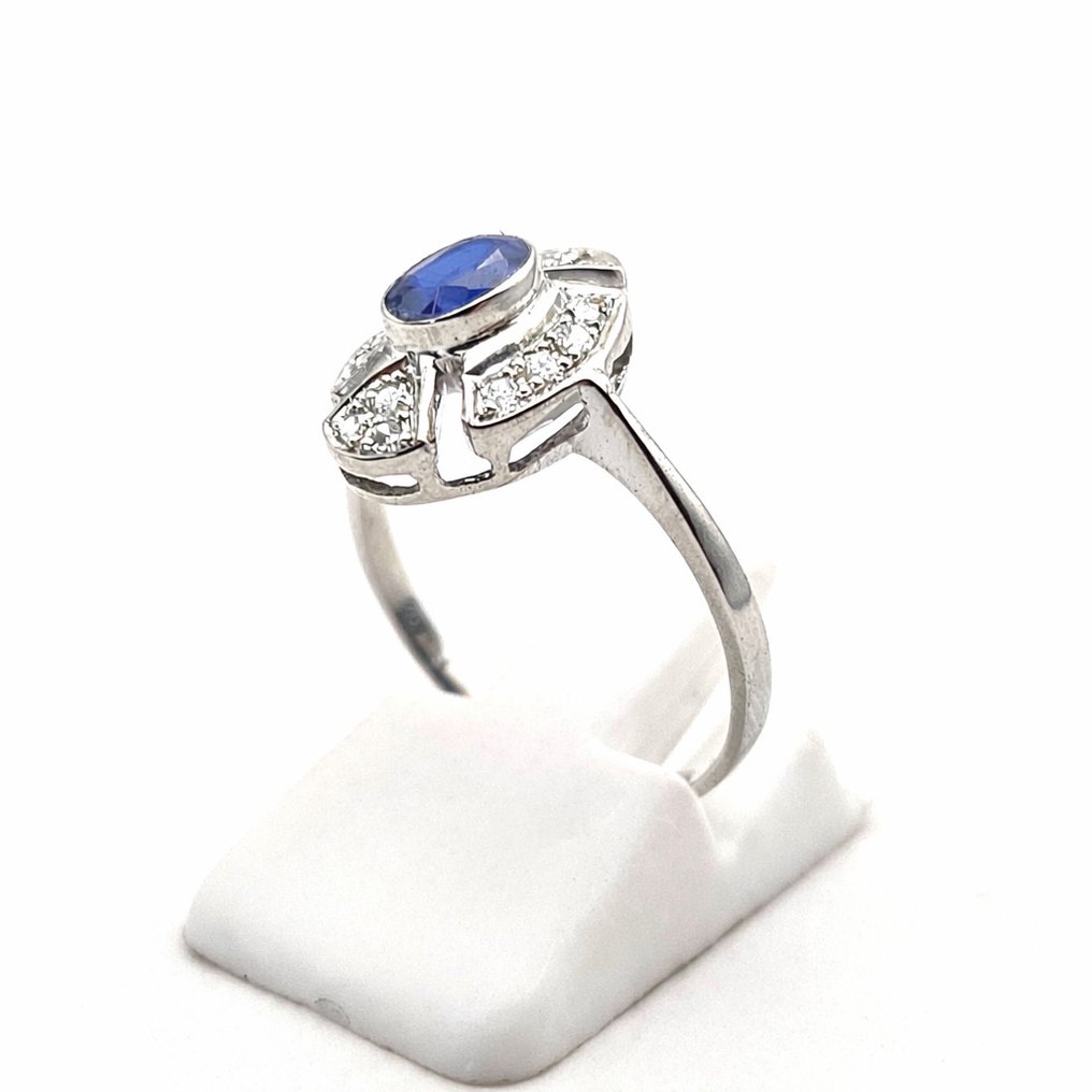 Sans prix de réserve - Bague Argent -  0.66ct. tw. Saphir - Diamant #2.1