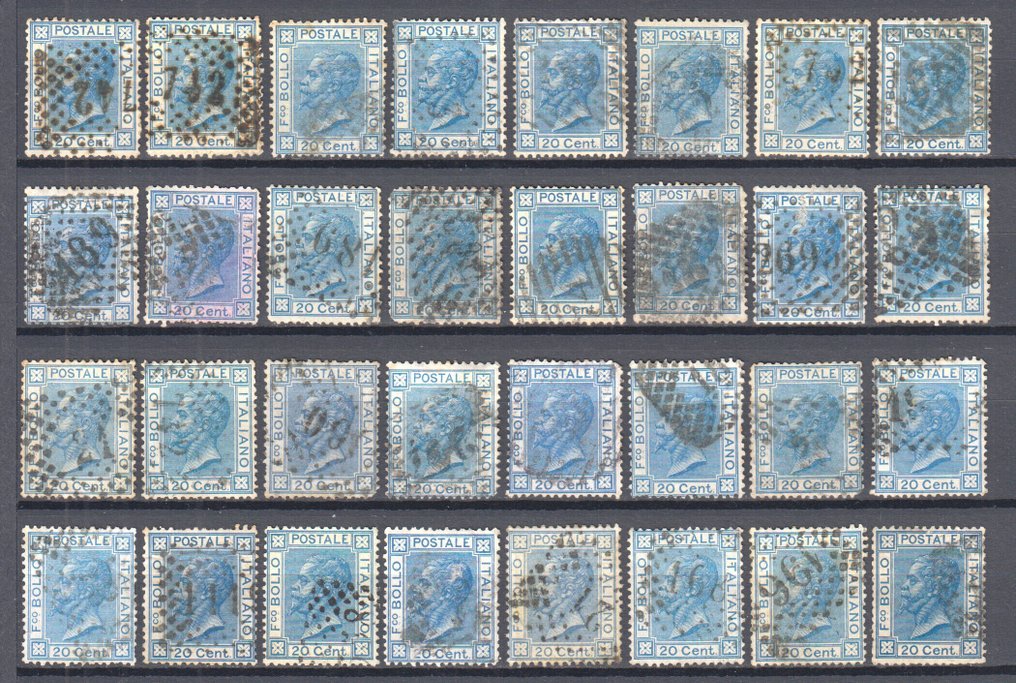 Ιταλία 1867 - Συλλογή 96 τεμαχίων Michel 26a-b με πολλές αποχρώσεις και παραλλαγές χρωμάτων - Michel 26a-b #3.2