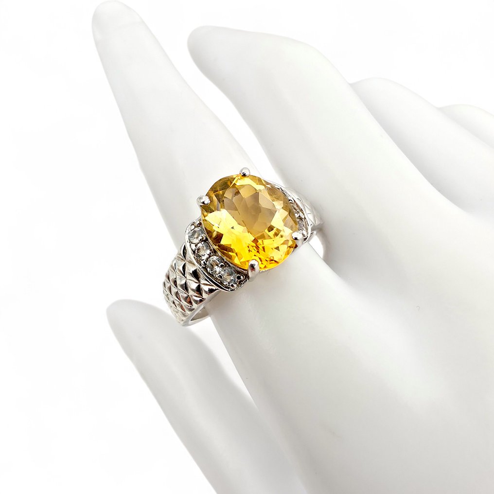 No reserve price - Ring Silver - Citrine (Certified) #2.1
