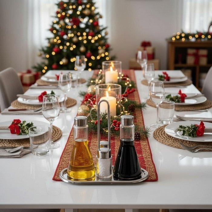 ICM - 调味品套装 - mod. "Boca"，调味品套装（油醋、盐胡椒），后现代设计，1980年代 - 玻璃, 银镀 #3.2