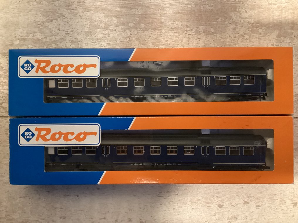 Roco H0 - 44285/44286 - Carrozza passeggeri di modellini di treni (2) - 2x carrozze passeggeri piano W - NS #1.0