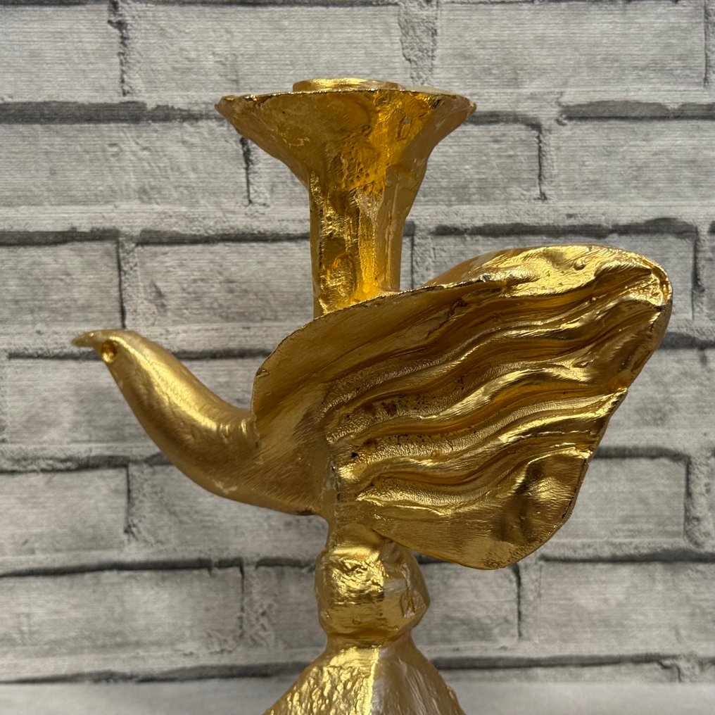 Caseneuve - Caseneuve - 烛台 鸟 (2) - 镀金青铜 - 青铜鸟形烛台 #3.2